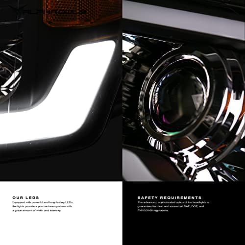 Alfa Baglyok 8707494 Teljes LED Projektor Fényszórók Hullámvasútja Szekvenciális LED Bar & Startup Fény - Fekete Borostyán