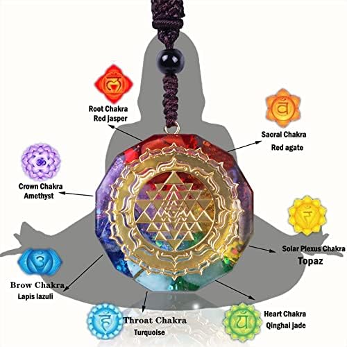 Marka Ékszerek Természetes 7 Csakra Drágakő A Sri Yantra Szimbólum Vésett Orgonite Energia Medál Reiki Gyógyító Kristály