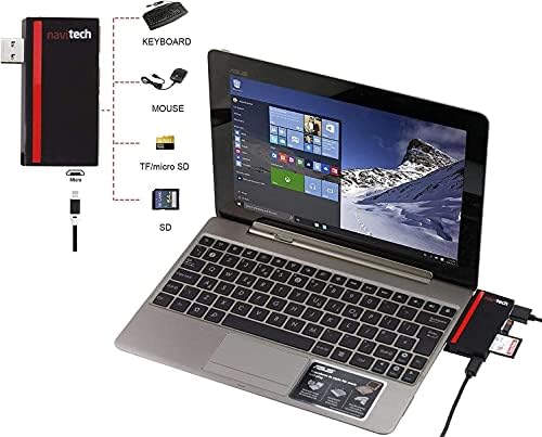 Navitech 2 az 1-ben Laptop/Tablet USB 3.0/2.0 HUB Adapter/Micro USB Bemenet SD/Micro SD Kártya Olvasó Kompatibilis az Asus