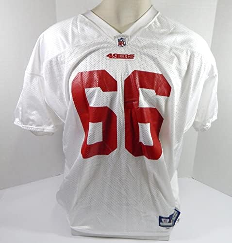 2009-ben a San Francisco 49ers 66 Játék Kiadott Fehér Gyakorlat Jersey XXL DP32779 - Aláíratlan NFL Játék Használt Mezek