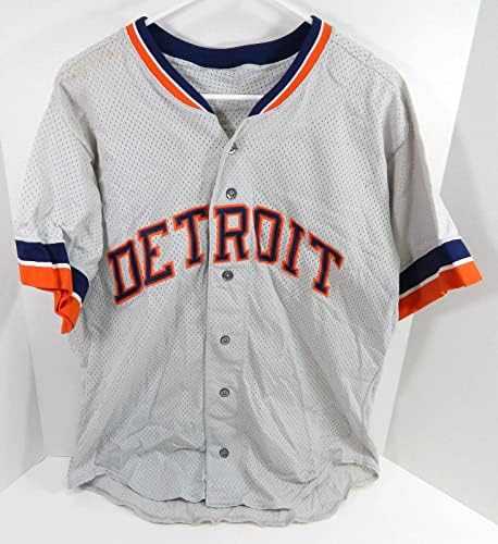 1990-es Detroiti Tigrisek Gillette 37 Játékban Használt Szürke Jersey gyakorlást 44 796 - Játék Használt MLB Mezek