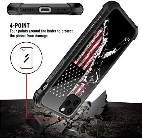 Yuning419 iPhone 12 Mini Esetében, USA Zászló Baseball Ütő iPhone 12 Mini Esetekben, Szerves Üveg-Vissza+Puha Szilikon TPU