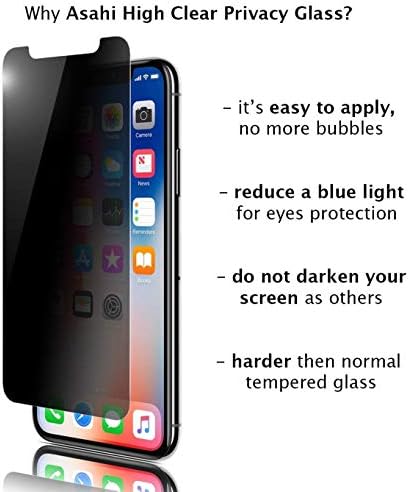 Otthonos Prémium Privacy Screen Protector Kit for iPhone Xs Max 6.5 inch [2-Pack] 1x Színezett Nagy Világosság Japán Edzett
