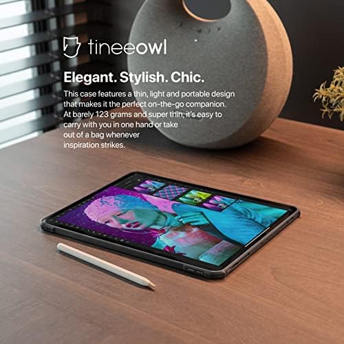 TineeOwl iPad Pro 12.9 hüvelyk Esetben 2022 2021-ben, 2020 & 2018 (6., 5., 4. & 3. Generációs), Ultra Vékony, Világos Vissza,