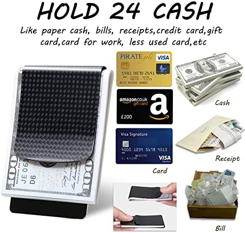imonujo Szénszálas pénzcsipesz, Vékony Hitelkártya pénzcsipesz, a Férfiak RFID-Blokkoló Modern Pénz Klip Minimalista Első