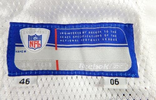 2006-ban a San Francisco 49ers 61 Játék Kiadott Fehér Jersey 46 85 - Aláíratlan NFL Játék Használt Mezek