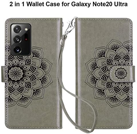 Vofolen a Galaxy Note 20 Ultra 5G Esetben 2-in1 Tárca Fedél Levehető Mágneses Folio PU Bőr Flip Card Holder Slot Heveder