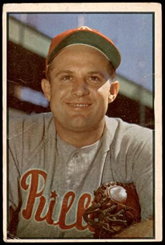1953 Bowman 28 Füstös Burgess Philadelphia Phillies (Baseball Kártya) JÓ Phillies